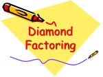Diamond and Box Factoring - Mrs. Virginia Rasmussen's Website
