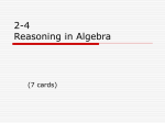 2-4 Reasoning in Algebra - Village Christian Schools