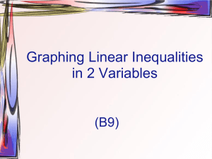 2.6 Graphing linear Inequalities in 2 Variables