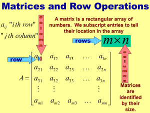 Matrices and Row Operations