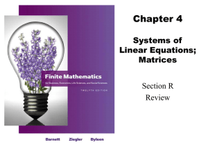 Chapter 1 Linear Equations and Graphs