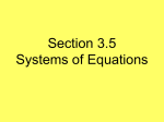 Chapter 9 Systems of Equations