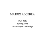 Matrix - University of Lethbridge