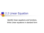 2.2 Linear Equation