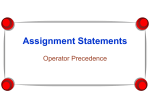 Assignment and Precedence