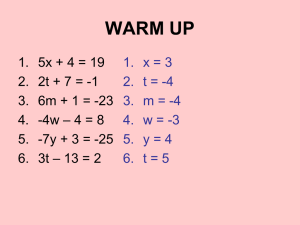 Lesson 4.1: Solving Two