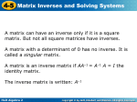 4-5 Inverse Matrices