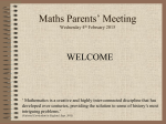 Maths EYFS Parents Meeting
