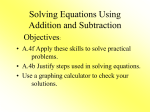 Notes (ver 2):Solving Equations by Addition or Subtraction