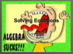 Solving Equations - Etiwanda E