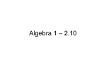 Algebra 1 – 2.10