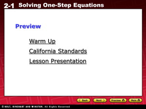 Powerpoint Lessons for Algebra