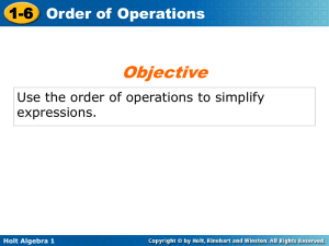 order of operations - Belle Vernon Area School District