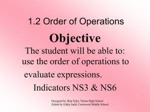 Order of Operations - Crestwood Local Schools