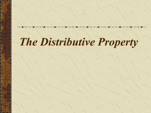 The Distributive Property - pams-cole