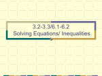 3.2-3.3 Solving Equations