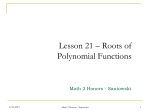 Lesson 20 – Solving Polynomial Equations