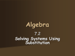 7.2 Solving Linear Systems by Substitution