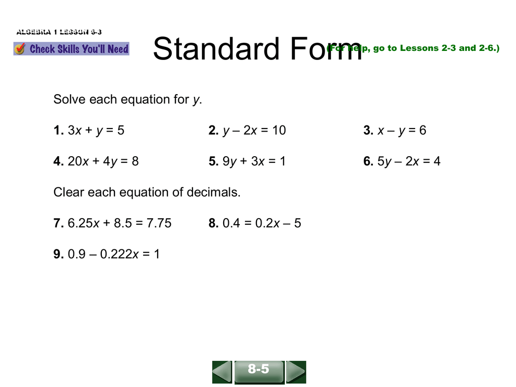 Standard Form