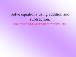 Solving Equations with Addition and Subtraction