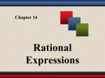 Chapter 5: Rational Expressions