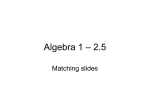 Algebra 1 – 2.5
