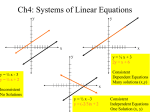 Chapter 4 – Systems of Linear Equations