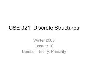 CSE 321, Discrete Structures