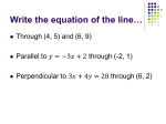 Write the equation of the line… Solve by Graphing