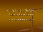 Chapter 3 – Solving Linear Equations