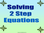 Two Step Equations