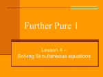 FP1 simultaneous equations lesson 4