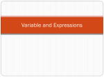Variable and Expressions