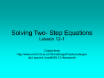 Solving Two- Step Equations