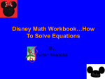 Disney Math Workbook… On How To Sole