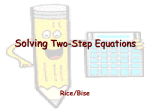 Solving Two-Step Equations