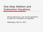 One-Step Addition and Subtraction Equations
