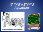 Equations - Translating, Writing, & Solving