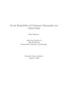 On the Reducibility of Cyclotomic Polynomials over Finite Fields