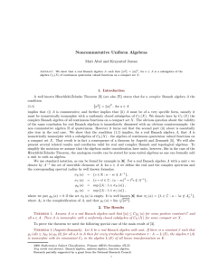 Noncommutative Uniform Algebras Mati Abel and Krzysztof Jarosz