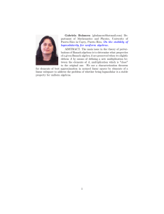 Gabriela Bulancea () De- partment of Mathematics and Physics, University of