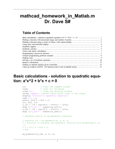 mathcad_homework_in_Matlab.m Dr. Dave S# Table of Contents