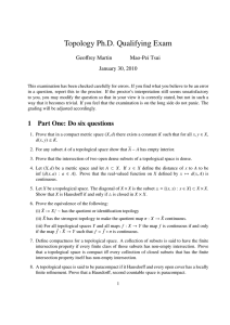 Topology Ph.D. Qualifying Exam ffrey Martin Geo Mao-Pei Tsui