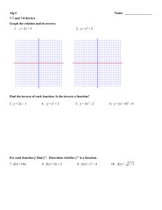 Alg.2  Name:  _________________ 7-7 and 7-8 Review