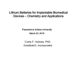 Lithium/Iodine Battery - Chemistry Courses