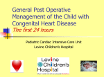 General Post Operative Management for the Child with Congenital
