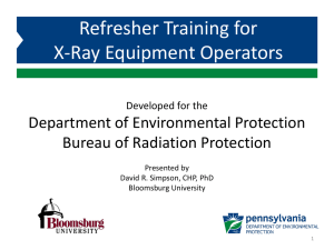 Refresher Training for X-Ray Equipment Operators