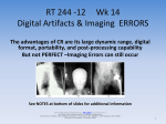 RT 244 -12 Wk 14 Digital Artifacts & Imaging ERRORS