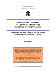 Essentials and Guidelines for Clinical Medical Physics Residency Training Programs