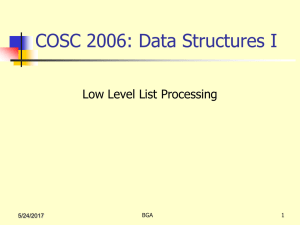 COSC 2006 Data Structures I